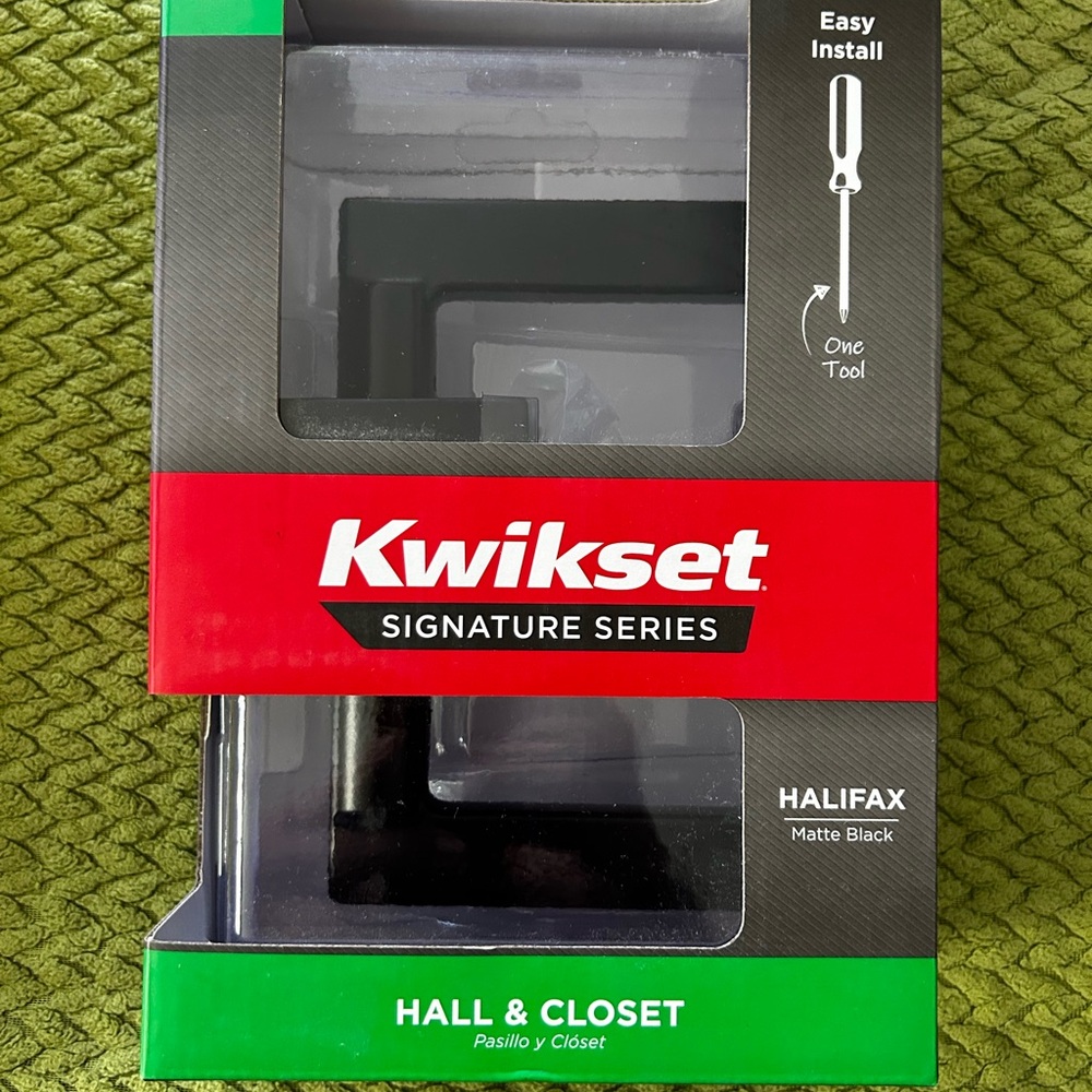 Kwikset Halifax Matte Black Door Lever 
2 available (Square Base)